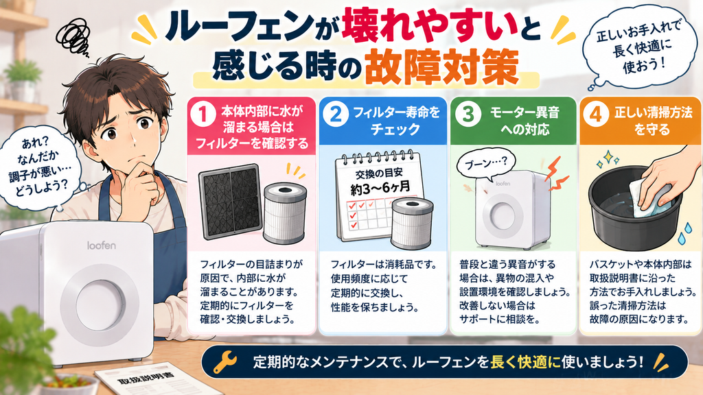 ルーフェンが壊れやすいと感じる時の故障対策
