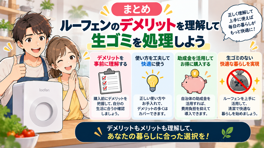 まとめ：ルーフェンのデメリットを理解して生ゴミを処理しよう