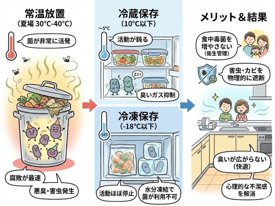 生ゴミの冷蔵庫での保管が推奨される科学的根拠
