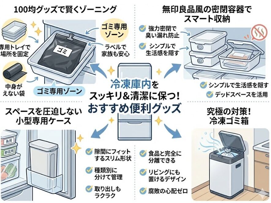 生ゴミを冷凍庫へ入れる際のおすすめ便利グッズ