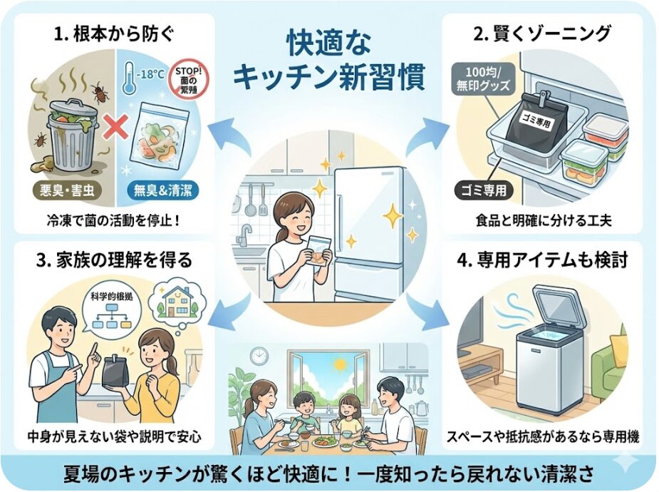 まとめ｜生ゴミを冷凍庫で管理する新習慣の提案