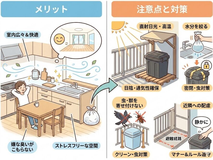 生ゴミをベランダに置くメリットと注意点