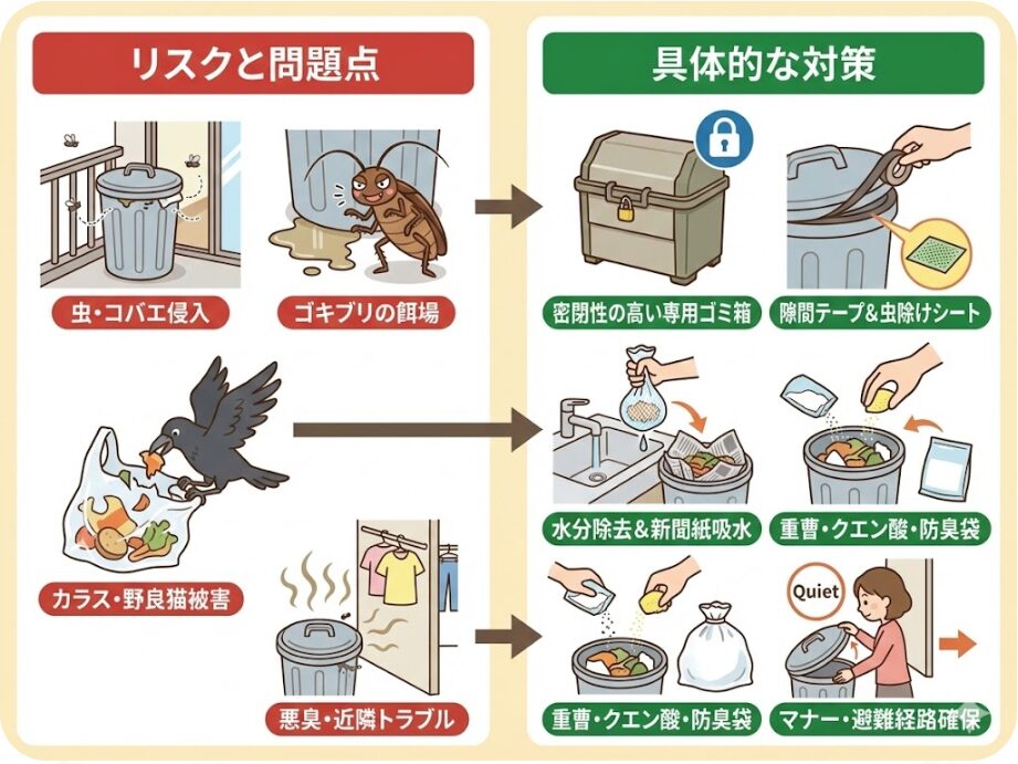 生ゴミをベランダで管理する際のリスクと具体的な対策