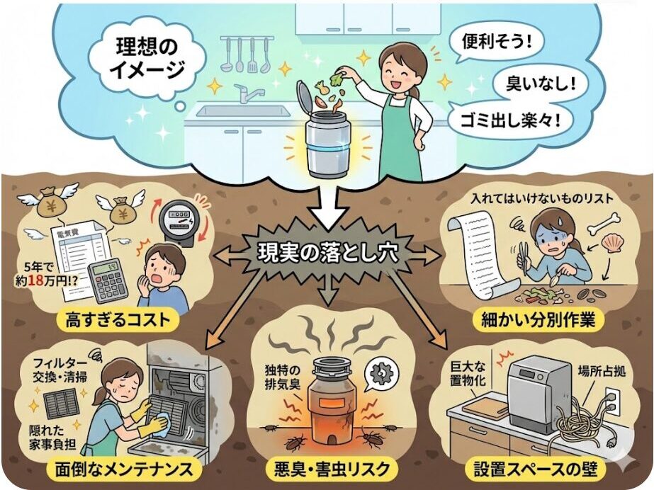 生ゴミ処理機はいらないと言われる理由と導入の真実