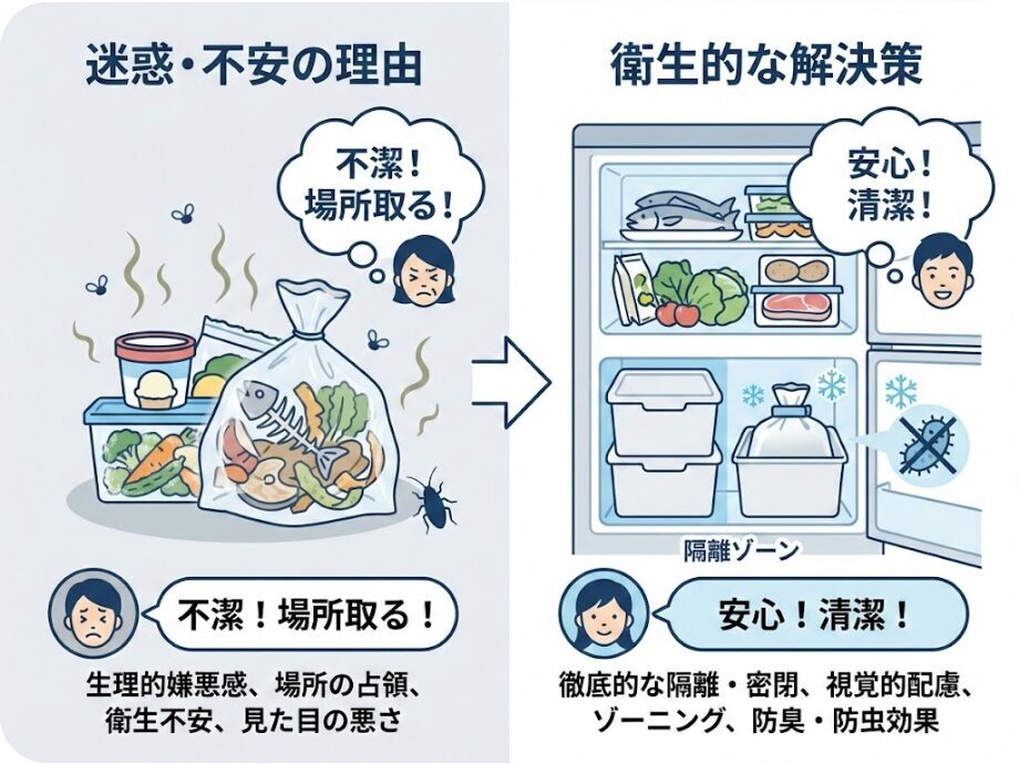 生ゴミの冷凍が迷惑と感じる理由と衛生的な解決策