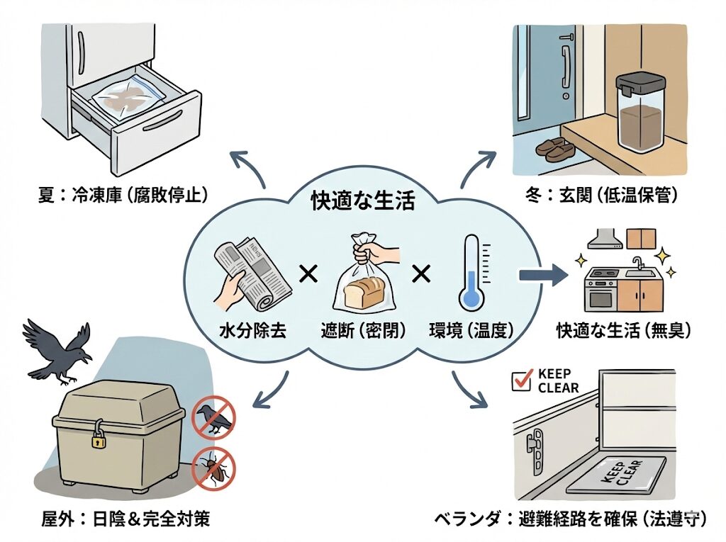 まとめ｜生ゴミは捨てるまでどこに置く？最終結論