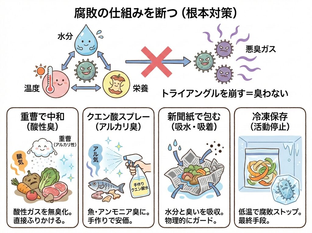 生ゴミの臭い消しでおすすめの科学的な方法