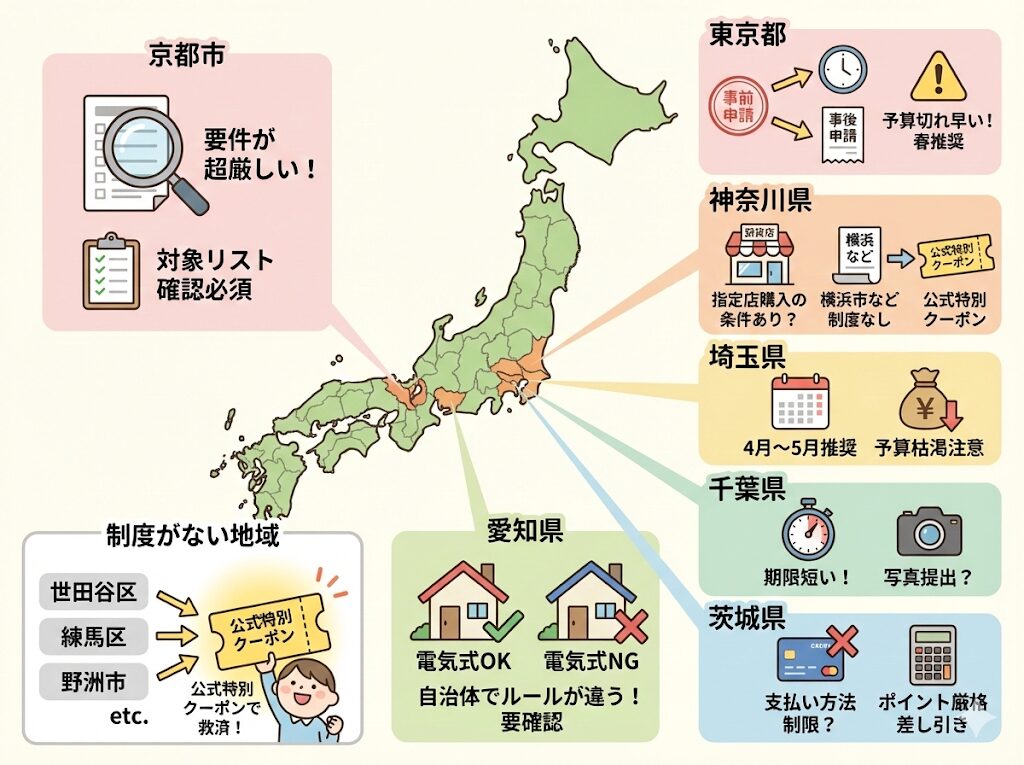 ルーフェンの補助金の地域別データと注意点