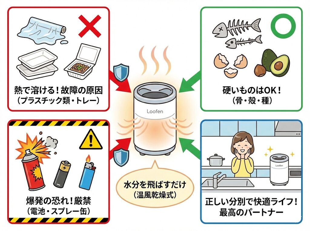 まとめ|ルーフェンに入れてはいけないもの