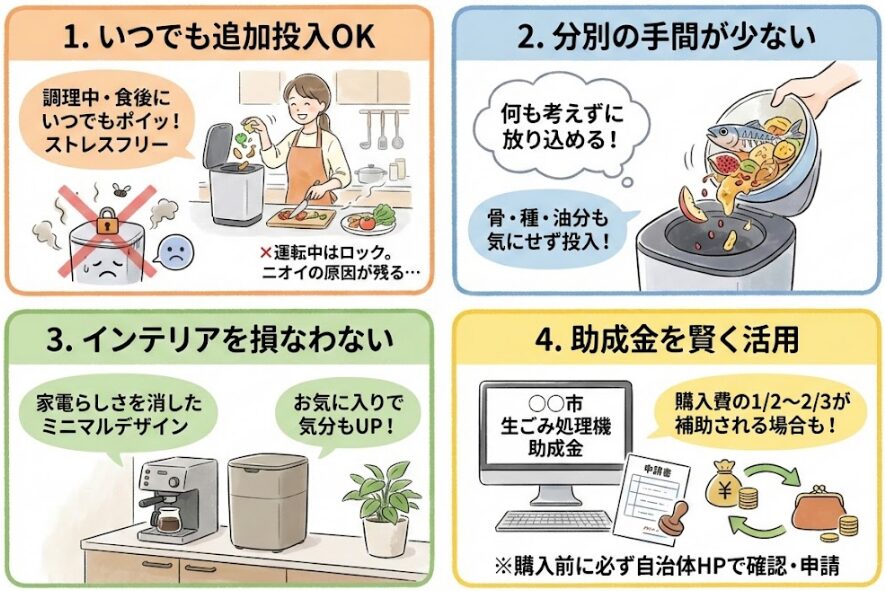 生ゴミ処理機の後悔しない選び方|初心者がチェックすべき4つのポイント