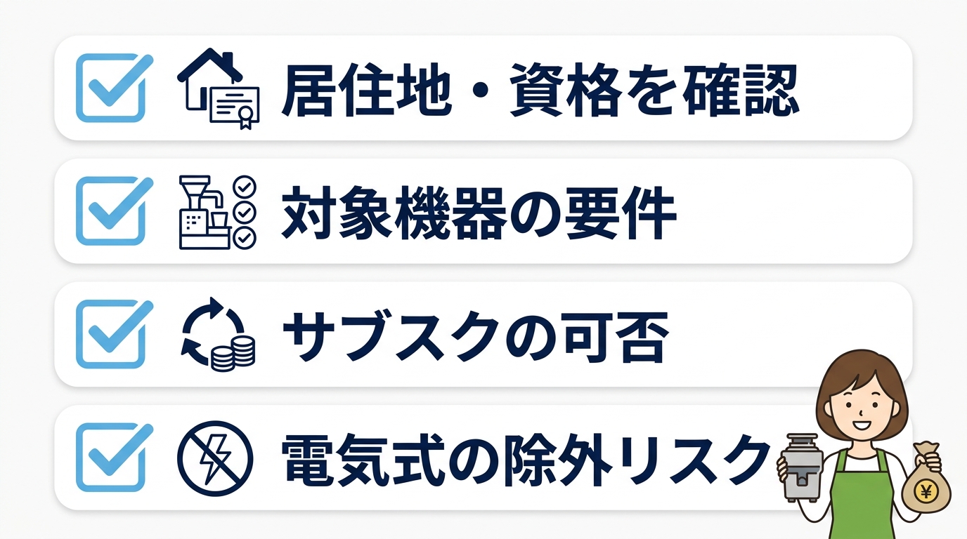 補助金の対象となる自治体や機器の条件