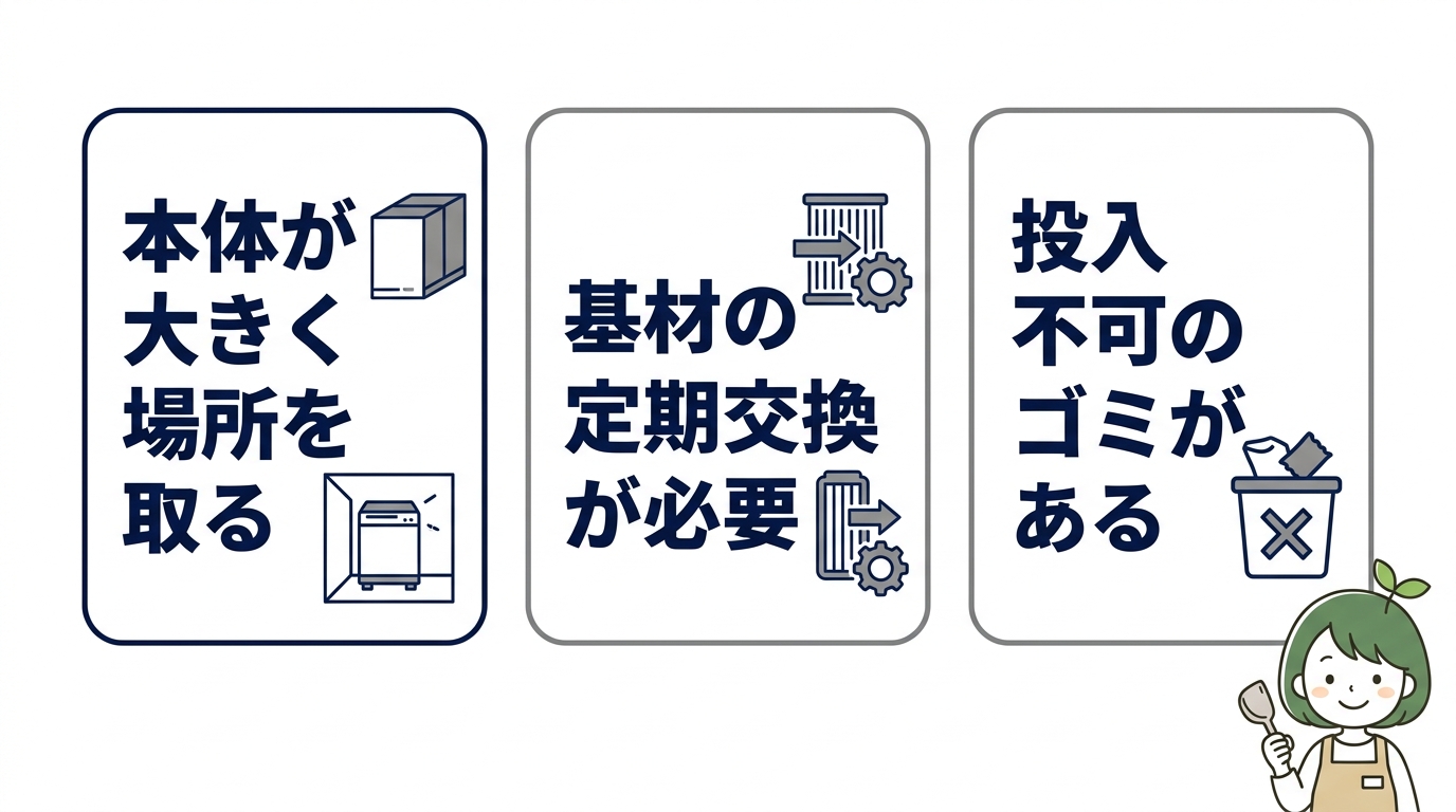 バイオ式生ゴミ処理機のデメリット3つ
