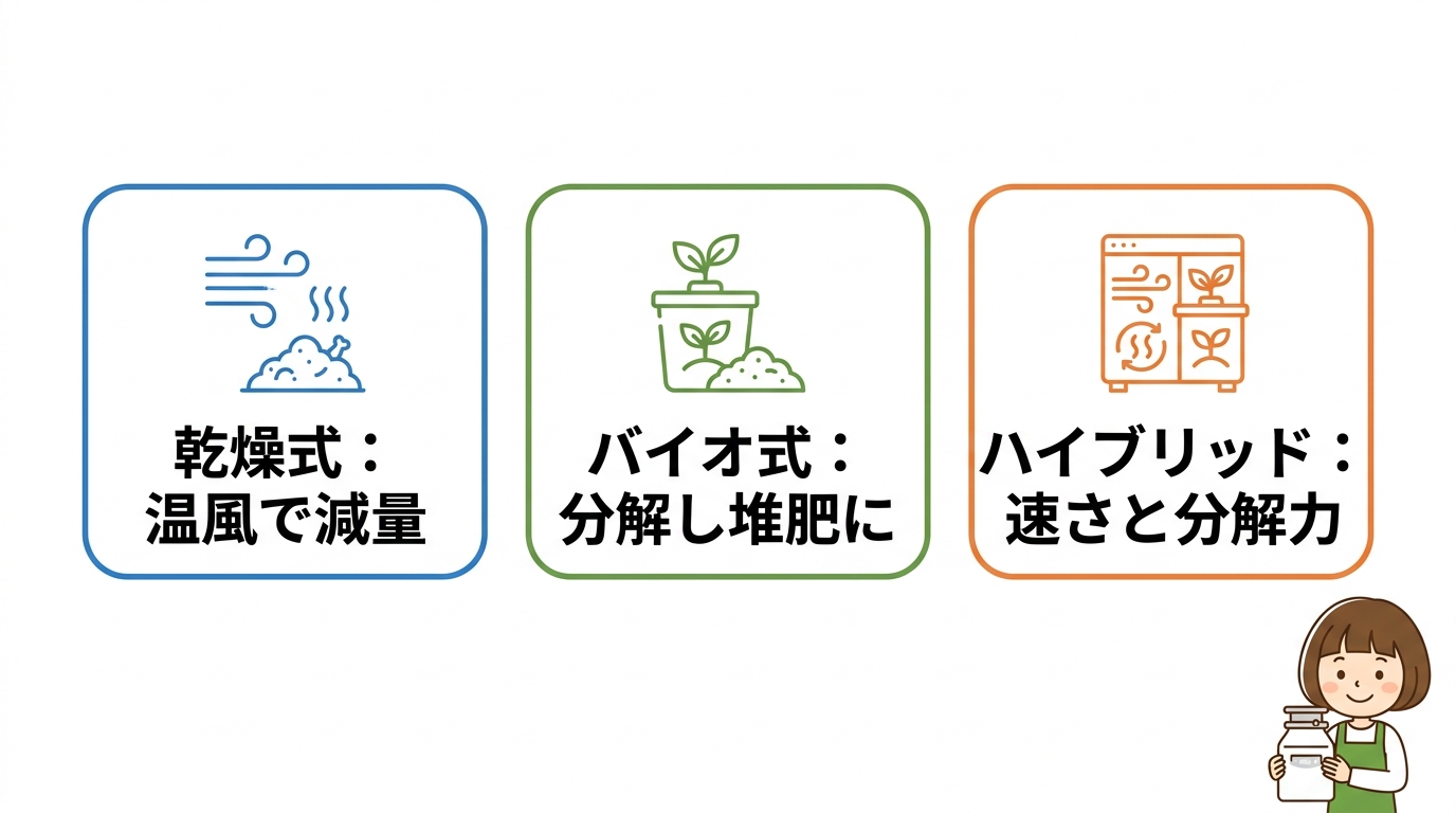 3つの処理方式の違いとメリット