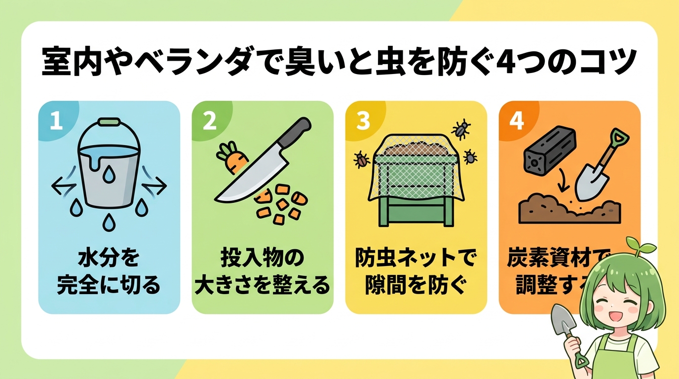 室内やベランダで臭いと虫を防ぐ4つのコツ