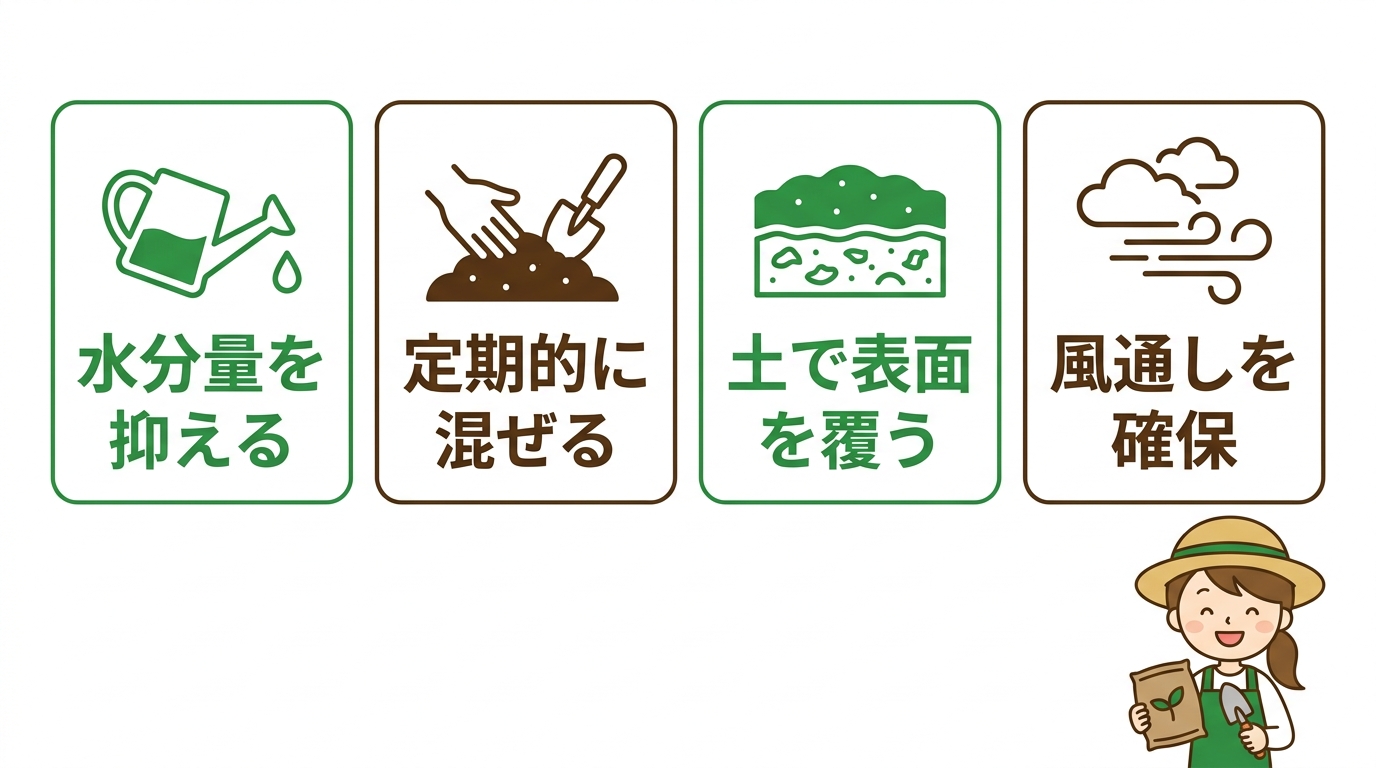 堆肥の悪臭や虫を防ぐ対処法