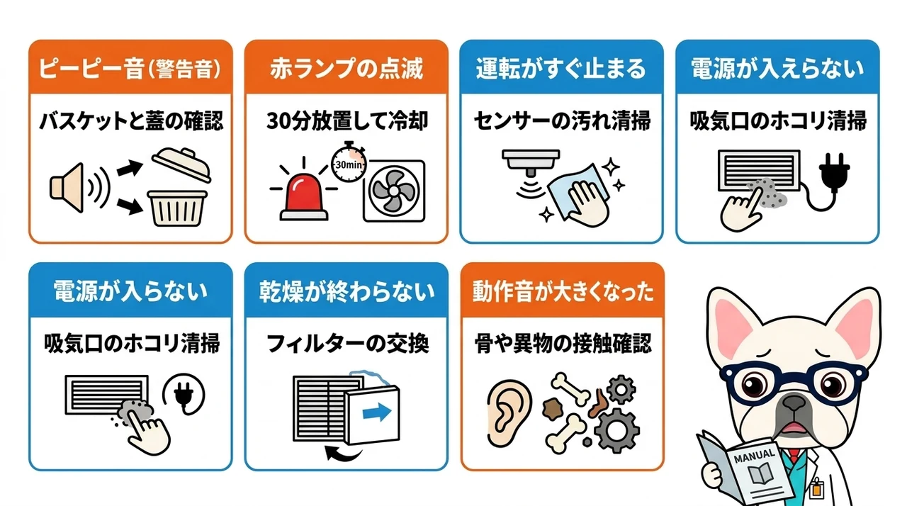 パリパリキューの故障かな?エラー原因と対処法