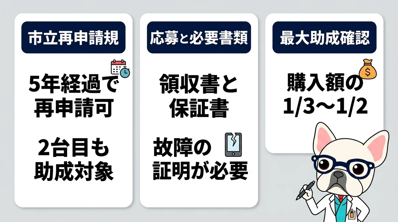 故障での買い替え時に助成金は使える?