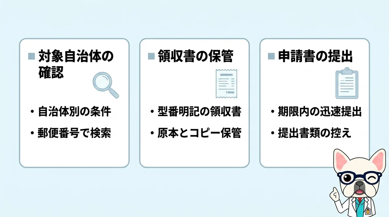 ナクスルの購入に助成金を活用する手順