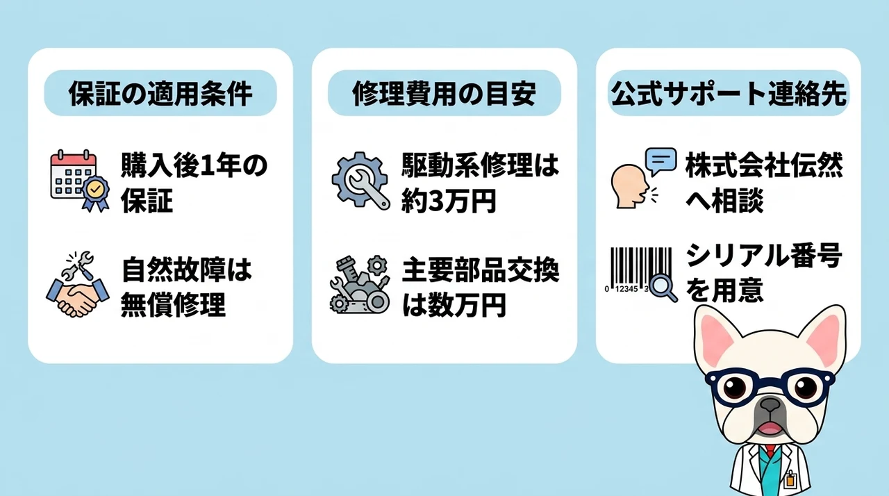故障時の修理依頼と保証内容