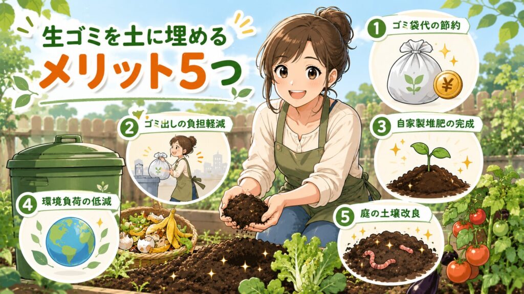 生ゴミを土に埋めるメリット5つ