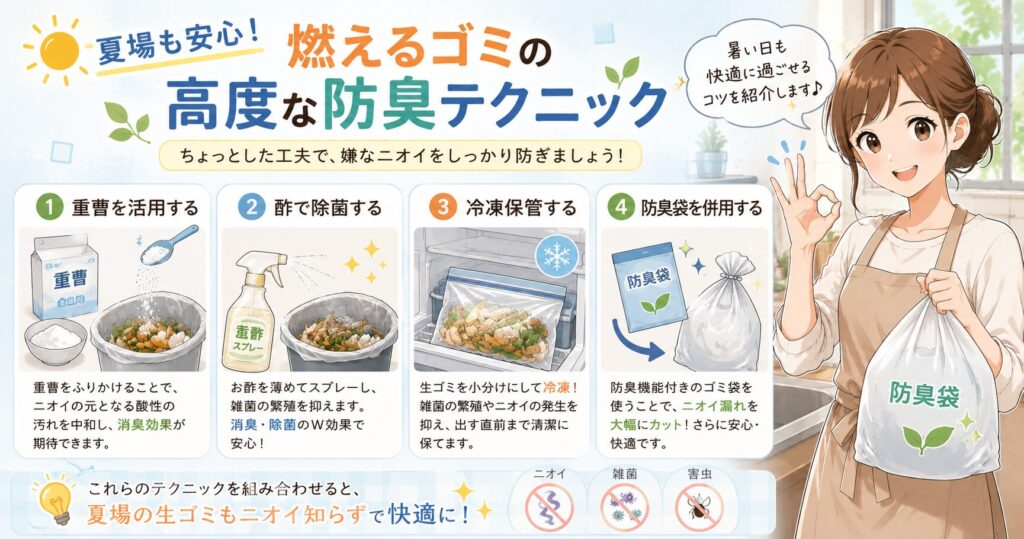 夏場も安心！燃えるゴミの高度な防臭テクニック