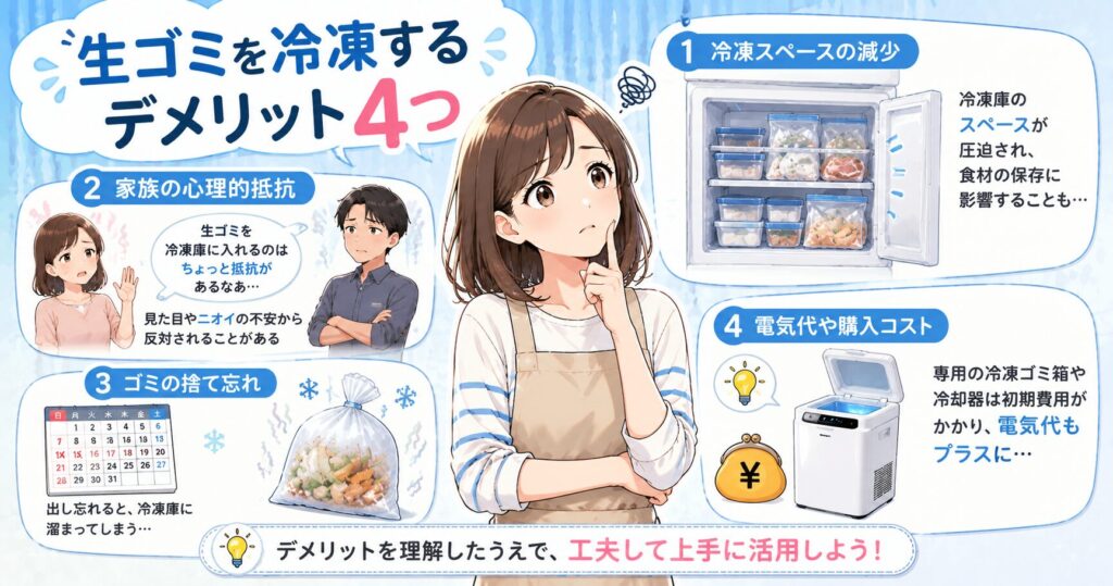 生ゴミを冷凍するデメリット4つ