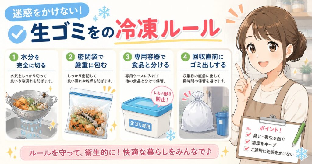 迷惑をかけない生ゴミの冷凍ルール
