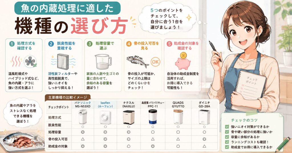 魚の内蔵処理に適した機種の選び方