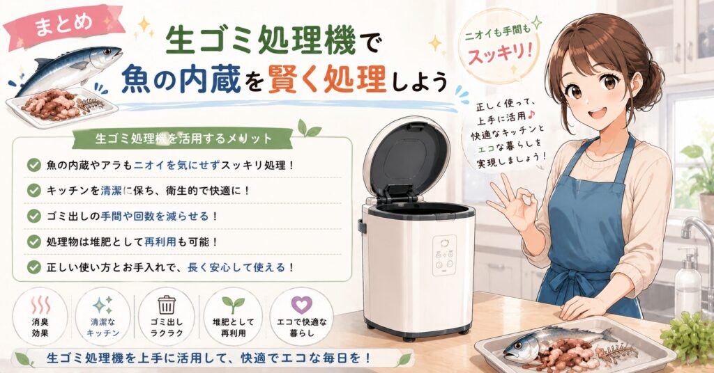 まとめ：生ゴミ処理機で魚の内蔵を賢く処理しよう
