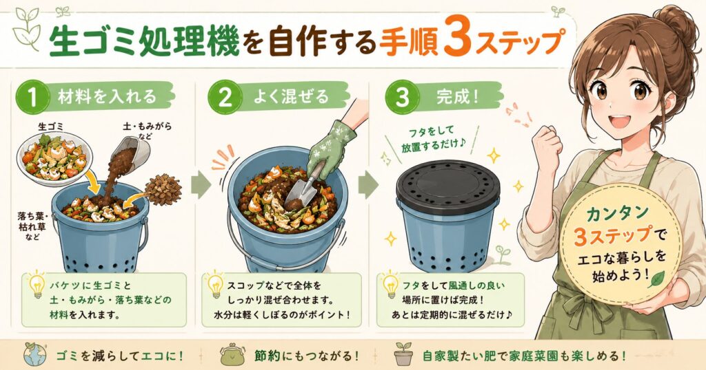 生ゴミ処理機を自作する手順3ステップ