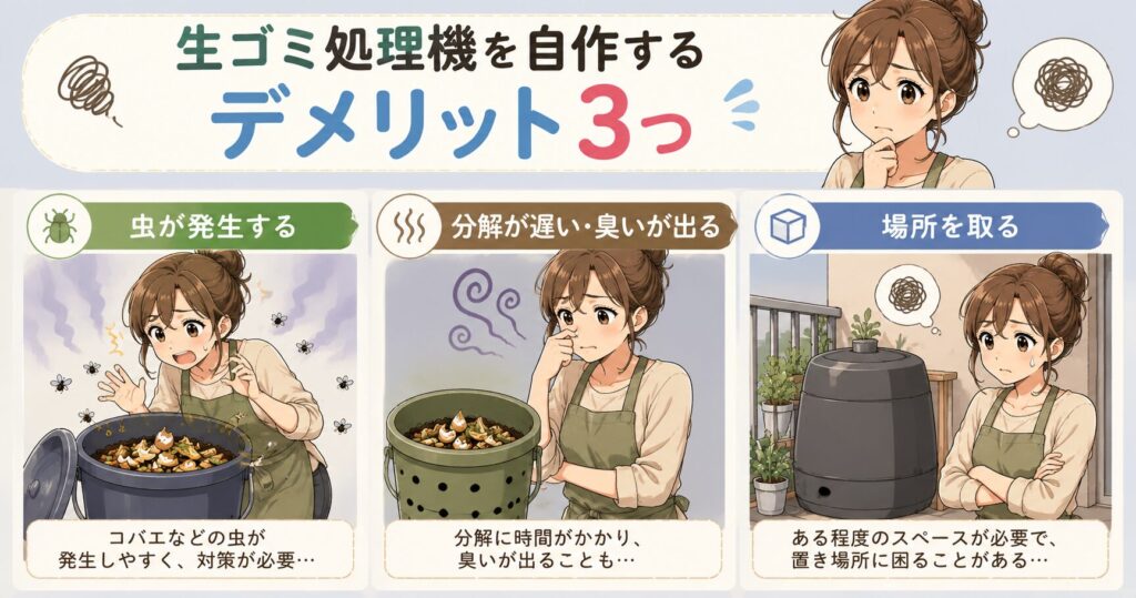 生ゴミ処理機を自作するデメリット3つ