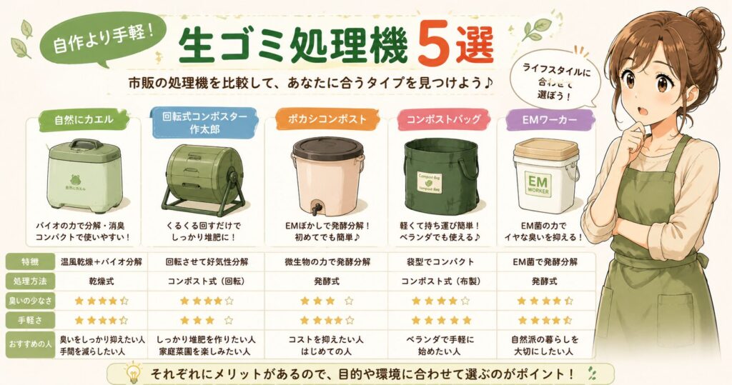 自作より手軽な生ゴミ処理機5選