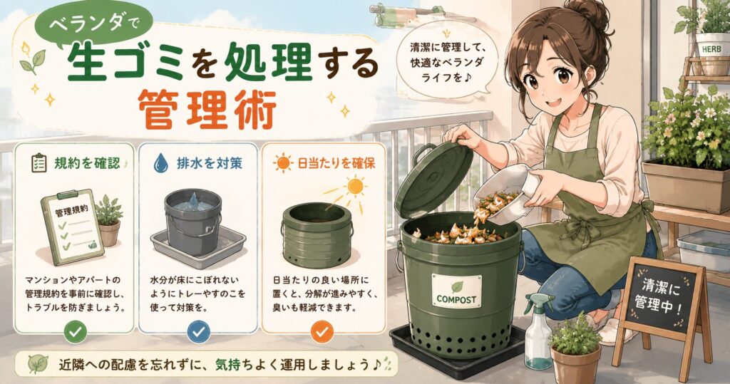 ベランダで生ゴミを処理する管理術