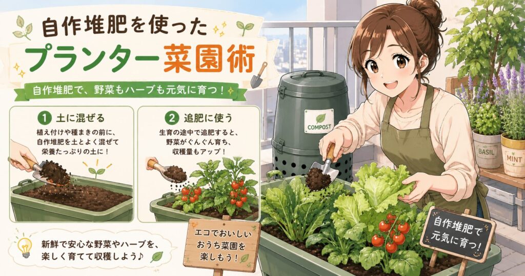 自作堆肥を使ったプランター菜園術