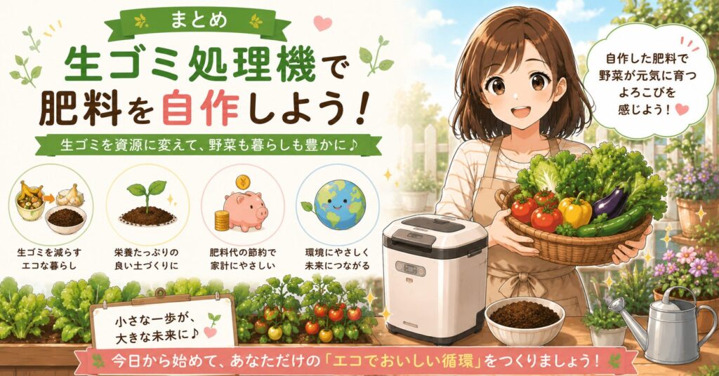 まとめ：生ゴミ処理機で肥料を自作しよう