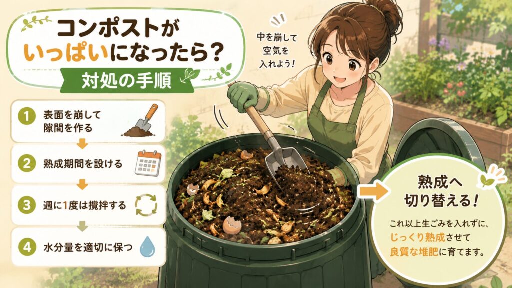 コンポストがいっぱいになったら?対処の手順
