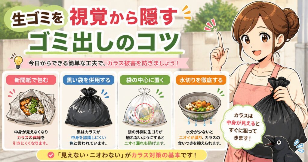 生ゴミを視覚から隠すゴミ出しのコツ