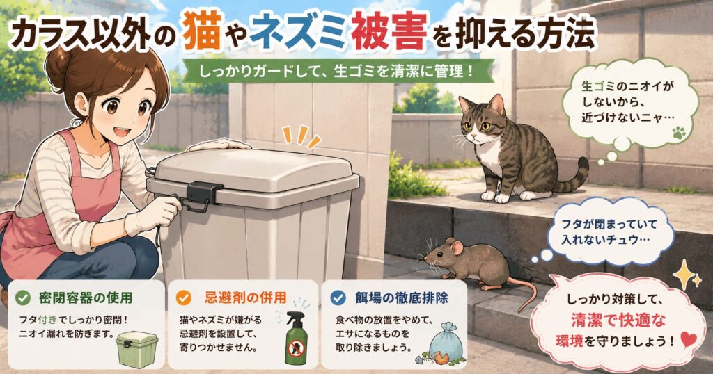 カラス以外の猫やネズミ被害を抑える方法