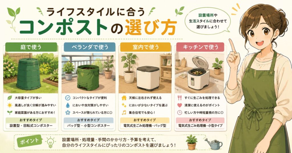 ライフスタイルに合うコンポストの選び方