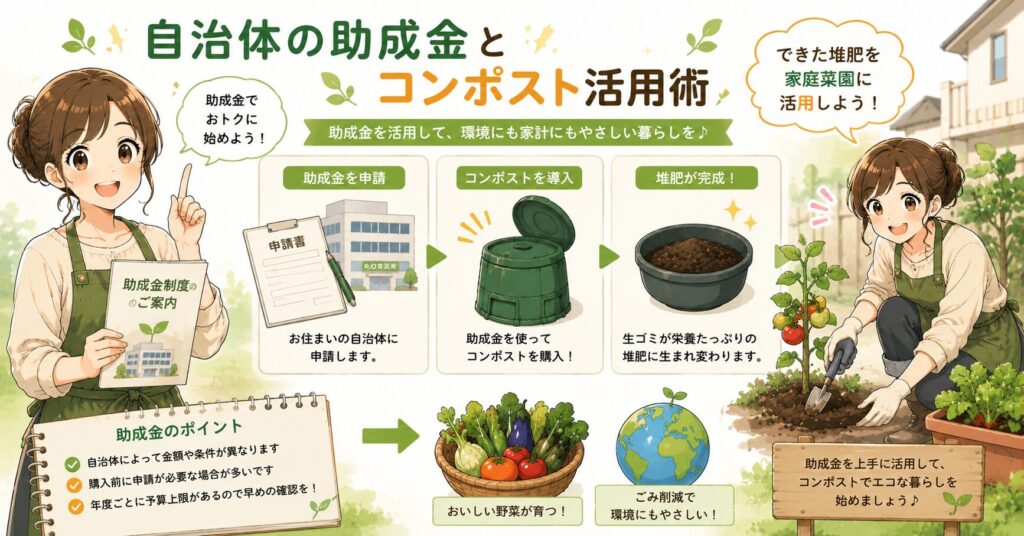 自治体の助成金とコンポスト活用術