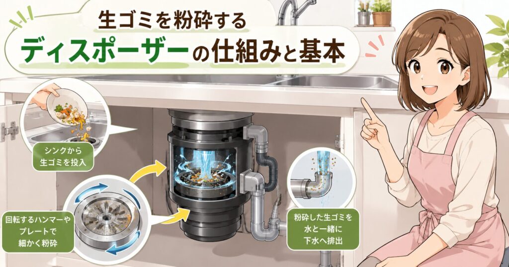 生ゴミを粉砕するディスポーザーの仕組みと基本