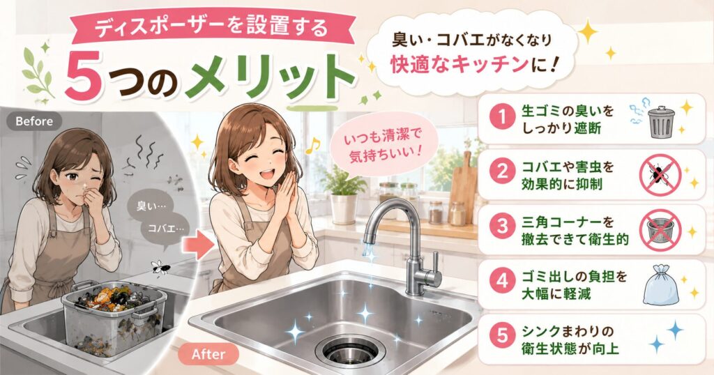 ディスポーザーを設置する5つのメリット