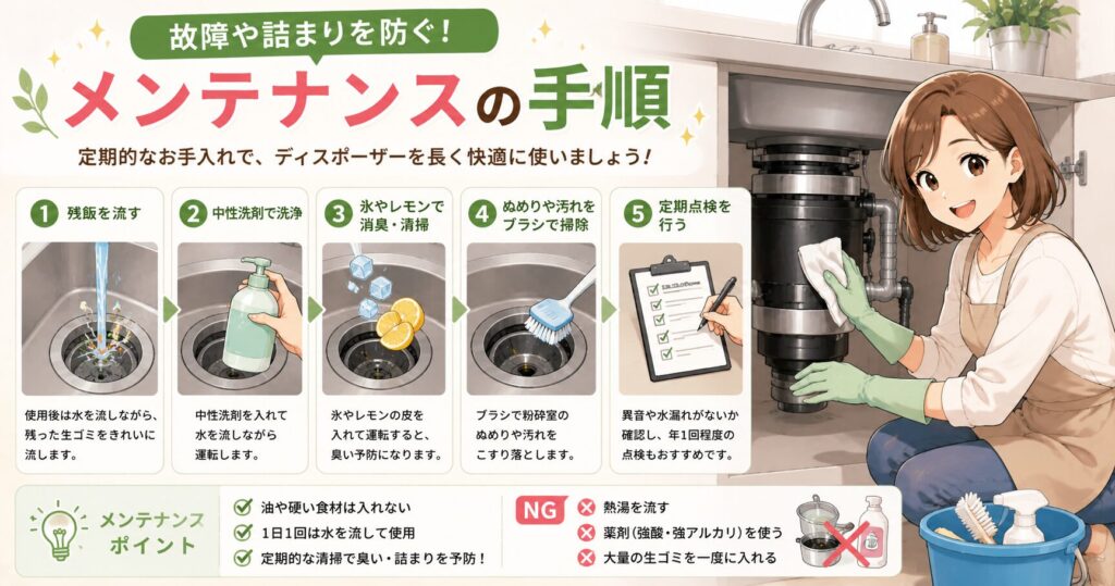 故障や詰まりを防ぐメンテナンスの手順