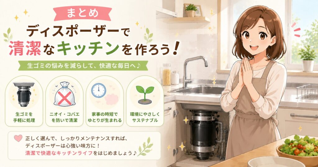 まとめ:ディスポーザーで清潔なキッチンを作ろう