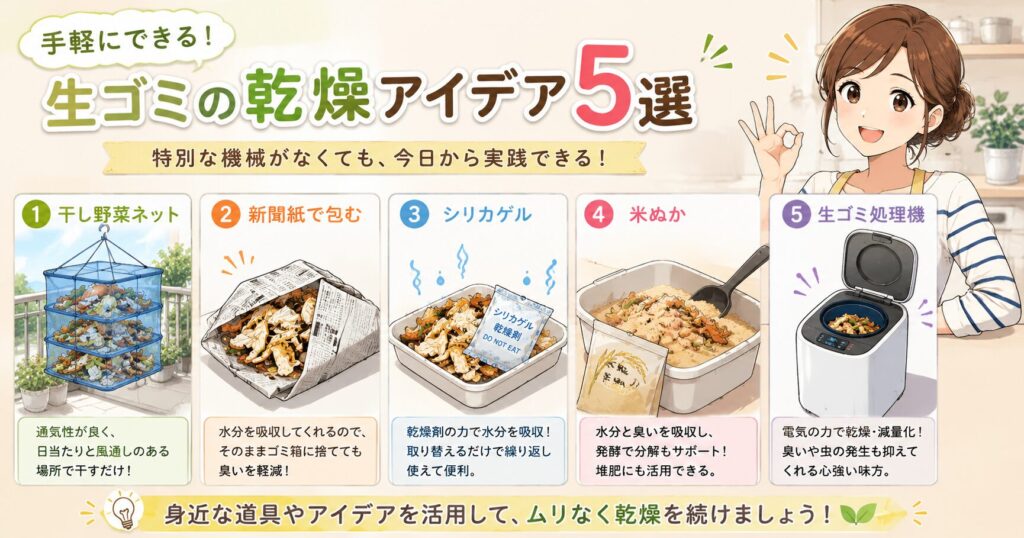 手軽にできる生ゴミの乾燥アイデア5選