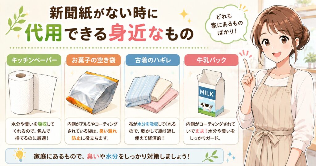新聞紙がない時に代用できる身近なもの