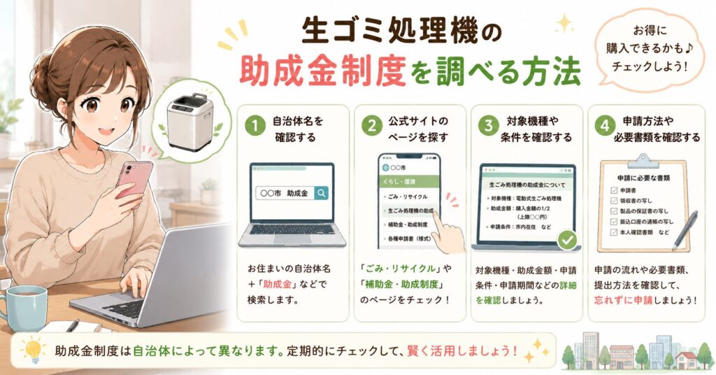 生ゴミ処理機の助成金制度を調べる方法