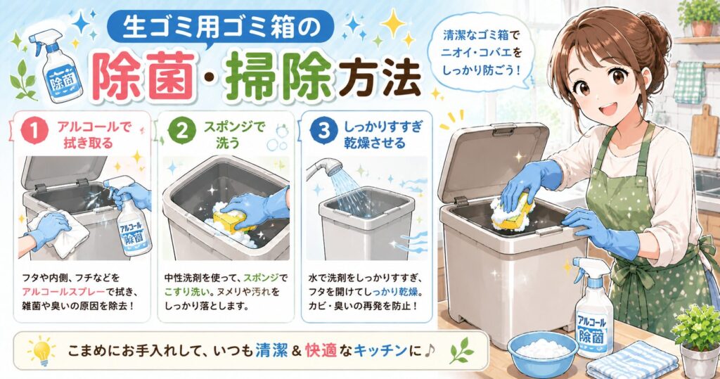 生ゴミ用ゴミ箱の除菌・掃除方法