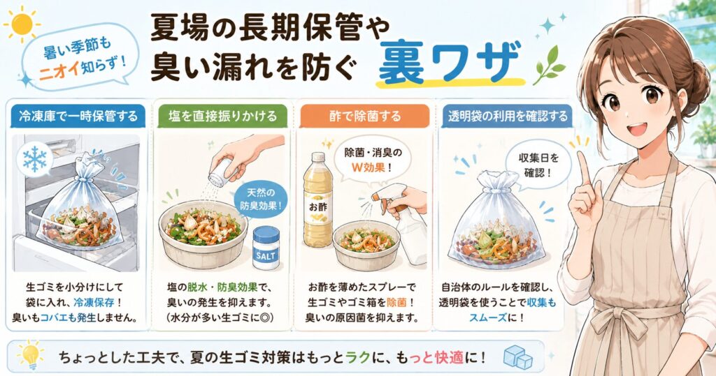 夏場の長期保管や臭い漏れを防ぐ裏ワザ