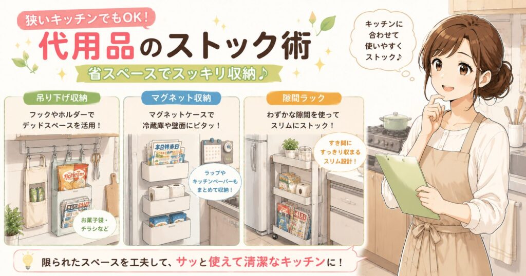 狭いキッチンでも実践できる代用品のストック術